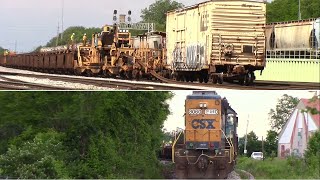 CSX W401 with CSX 8060 Working in the CSX Yard Limits in Lafayette, Indiana