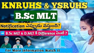 B.Sc MLT | Details for B.Sc MLT After Intermediate | KNRUHS & YSRUHS | This is through IPE or Eamcet