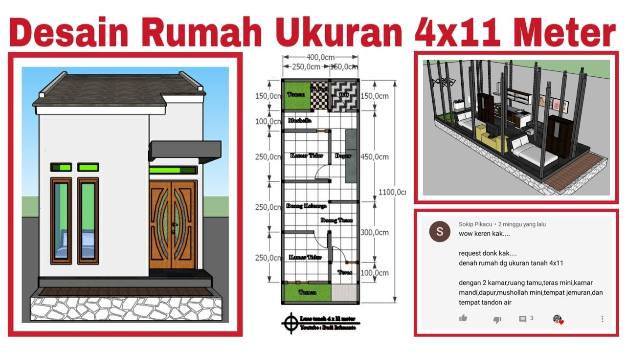  Rumah  Minimalis Ukuran  4x12 Desain  Rumah  4x12 Meter  2 