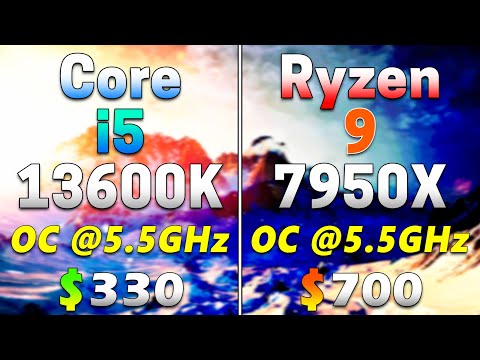 Core i5 13600K (OC @5.5GHz) vs Ryzen 9 7950X (OC @5.5GHz) | RTX 4090 24GB | PC Gameplay Tested