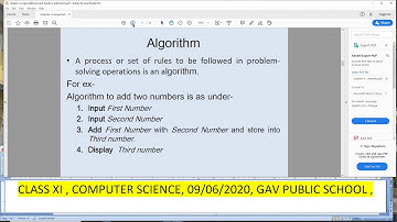 GAVPSK, E-CLASSES Computer Science XI, 09/06/2020, Jagdeep Sharma , GAV PUBLIC SCHOOL