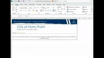Shelly Cashman Excel 365/2021 | Module 6: SAM Project 1a | City of Honu Point