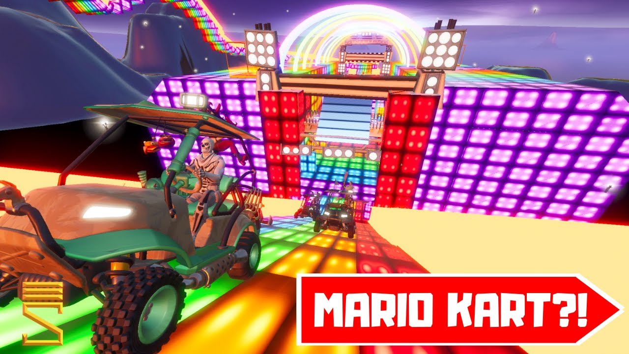 *VERY FUN* RAINBOW ROAD from Mario Kart in FORTNITE CREATIVE!