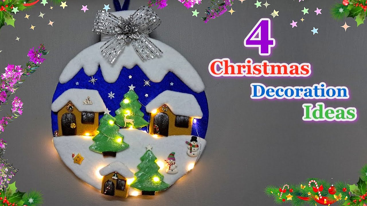 Step By Step 4 New Christmas Decoration idea from Simple materials | DIY Christmas craft idea 04🎄