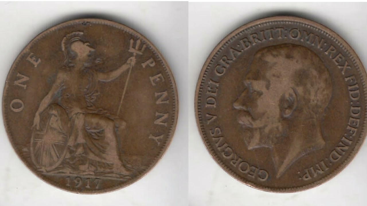 Gb 1917 One Penny Coin Value + Review Georgivs V