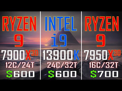 RYZEN 9 7900X3D vs INTEL i9 13900K vs RYZEN 9 7950X3D // PC GAMES BENCHMARK TEST ||