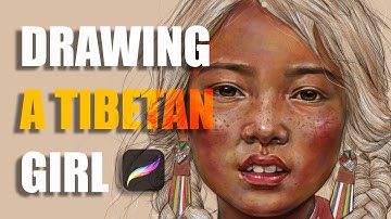 How I Draw A Tibetan Girl Portrait - Vẽ Anime Trên Procreate iPad  by @Ying.Renn