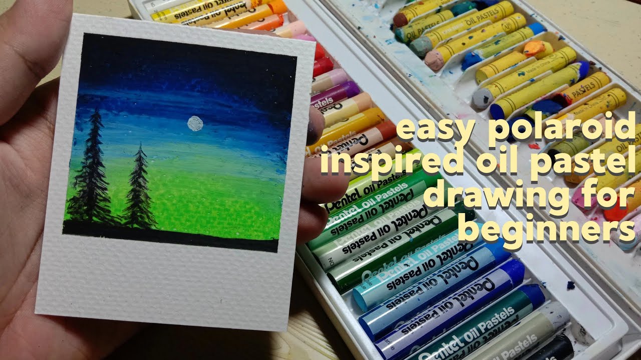 Aurora Night Sky | Easy Polaroid Inspired Oil Pastel Drawing for ...