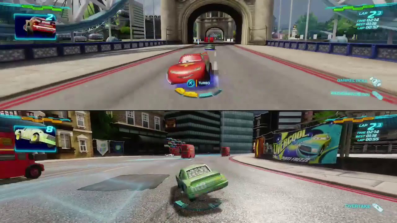 Cars 2 The Video Game Lightning Mcqueen Vs Chick Hicks Mission World Grand Prix Youtube