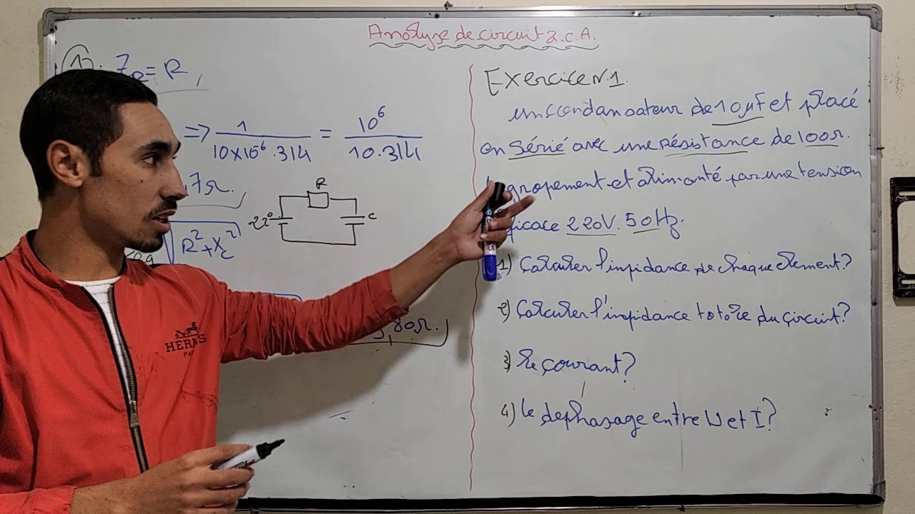 #COURS_ESA_TEMI#  Analyse de circuit à courant alternatif RLC exercice 1