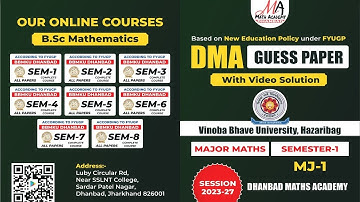 Sem-1 Mathematics DMA Guess paper session 2023-27 VBU & BBMKU
