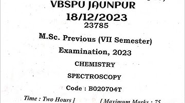 M.Sc. Sem.(VII)Chemistry(P4)(Spectroscopy) VBSPU JAUNPUR