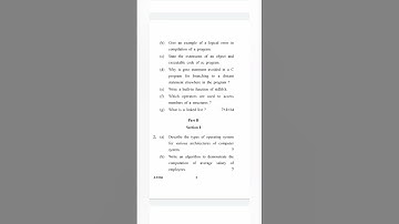 GJU || Previous Year Question Paper || B.Tech 2nd Sem || Programming for  problem solve #shorts