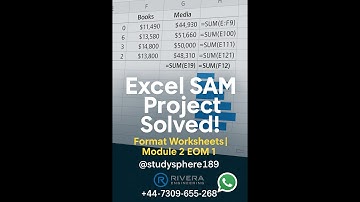 Rivera Engineering – SAM Excel Project | Format Worksheets | Module 2 EOM 1 Step solution | Shorts