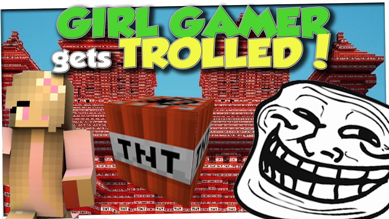 Minecraft Trolling - GIRL GAMER W/REACTION (Minecraft Pranks Ep 5) - YouTube