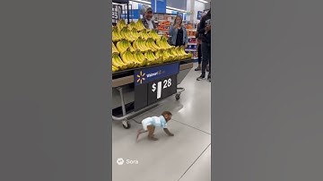 🐒😂 Baby Monkey Goes Bananas in Walmart! 🍌🤣