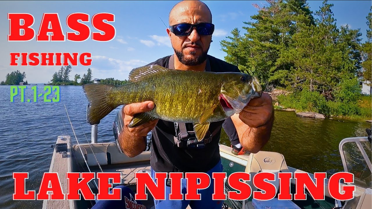 LAKE NIPISSING BASS FISHING Using Top water , drop shots, swim baits