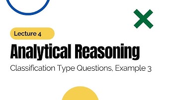 4. Analytical Reasoning | Classification Type Questions, Example 3