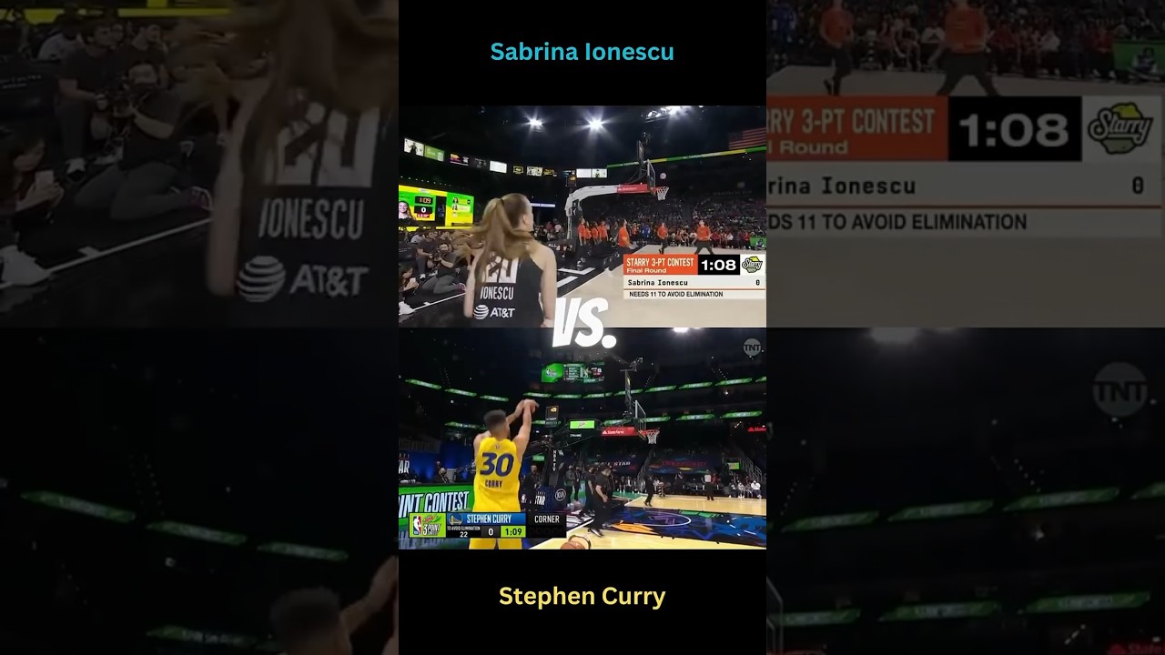 Steph Curry vs Sabrina Ionescu in HISTORIC 3pt Contest…😳#nba #wnba #nbaallstar #allstarweekend