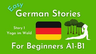 Slow German Short Stories for Beginners / Story 1 Yoga im Wald (A1-B1) Resimi