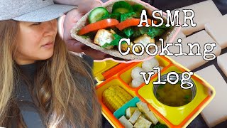 [ASMR cooking vlog] Kids vegan lunch recipe   Fried tofu sandwich Recipes  Car date vlog