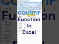 COUNTIF Function In Excel 😀😨😇 #excel #excelformula