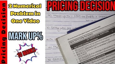 Pricing Decision | Mark up % | PU Questions & Solutions | BBA 5th Semester | Managerial Accounting