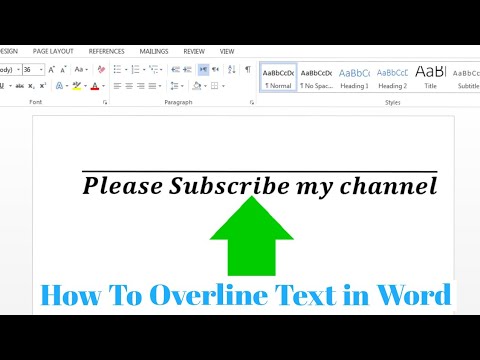 How To Overline Words, Text, Letters, Numbers, Symbols, Characters in Microsoft Word