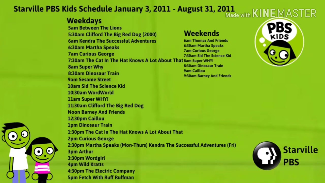 Starville PBS Kids Schedule For The 2010s YouTube