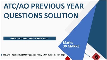 AAI ATC & AO PREVIOUS YEAR QUESTIONS OF MATHEMATICS