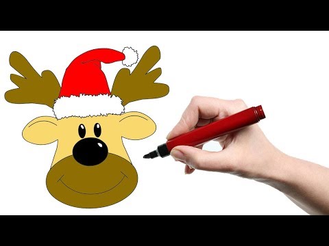 How to draw a christmas deer/Как нарисовать рождественского оленя