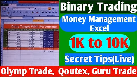 Best Money management excel sheet for binary trading #excel @Kelxatradinglife #binaryoptions