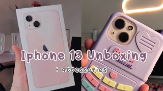 IPhone 13 pink aesthetic Unboxing + Accessories 🌸🛼