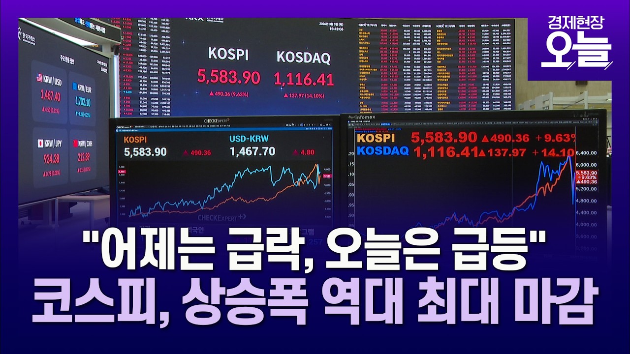 폭락 뒤 'V자 반등'...코스피 9%·코스닥 14% 급등 [경제현장 오늘]