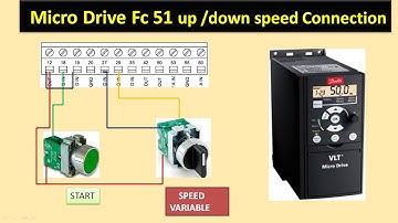 danfoss vfd drive frequency up and down using Remote push button in hindi.