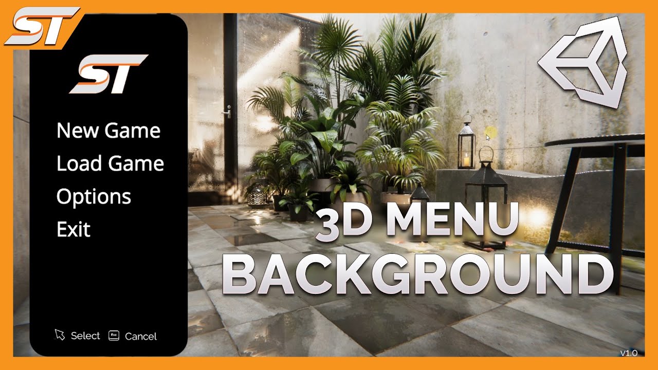 Thiết kế menu 3D Unity 3d menu background Chuyên nghiệp, đa dạng màu sắc