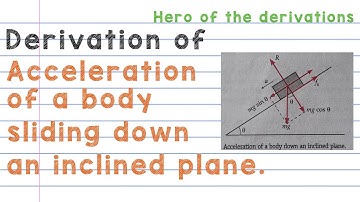 Derivation of acceleration of a body sliding down the inclined plane • HERO OF THE DERIVATIONS.