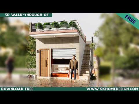 Shop with House || 14x30 Feet Small House With Shop Village House Plan#108