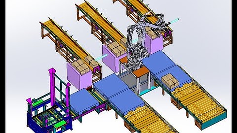 Sugar bag carton palletizing robot#packagingmachine #palletizer #automation #palletizing #robot