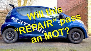 Easy DIY Rusty Sill Repair for MOT, With NO WELDING, (Disclaimer, Don’t do this)