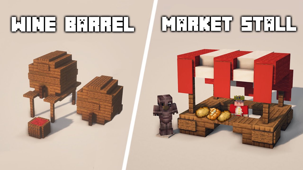 Minecraft: Medival Market Stall Tutorial | Minecraft Easy Small