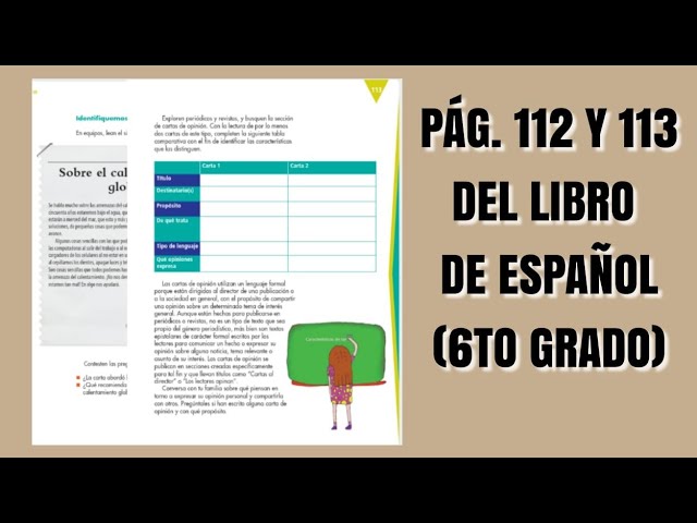 Pag 112 Y113 Del Libro De Espanol Sexto Grado Youtube