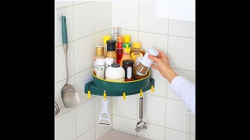 360 Degree Rotating Corner Shelf Bathroom Storage Rack Organizer