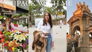 pack with me for study abroad in barcelona, spain