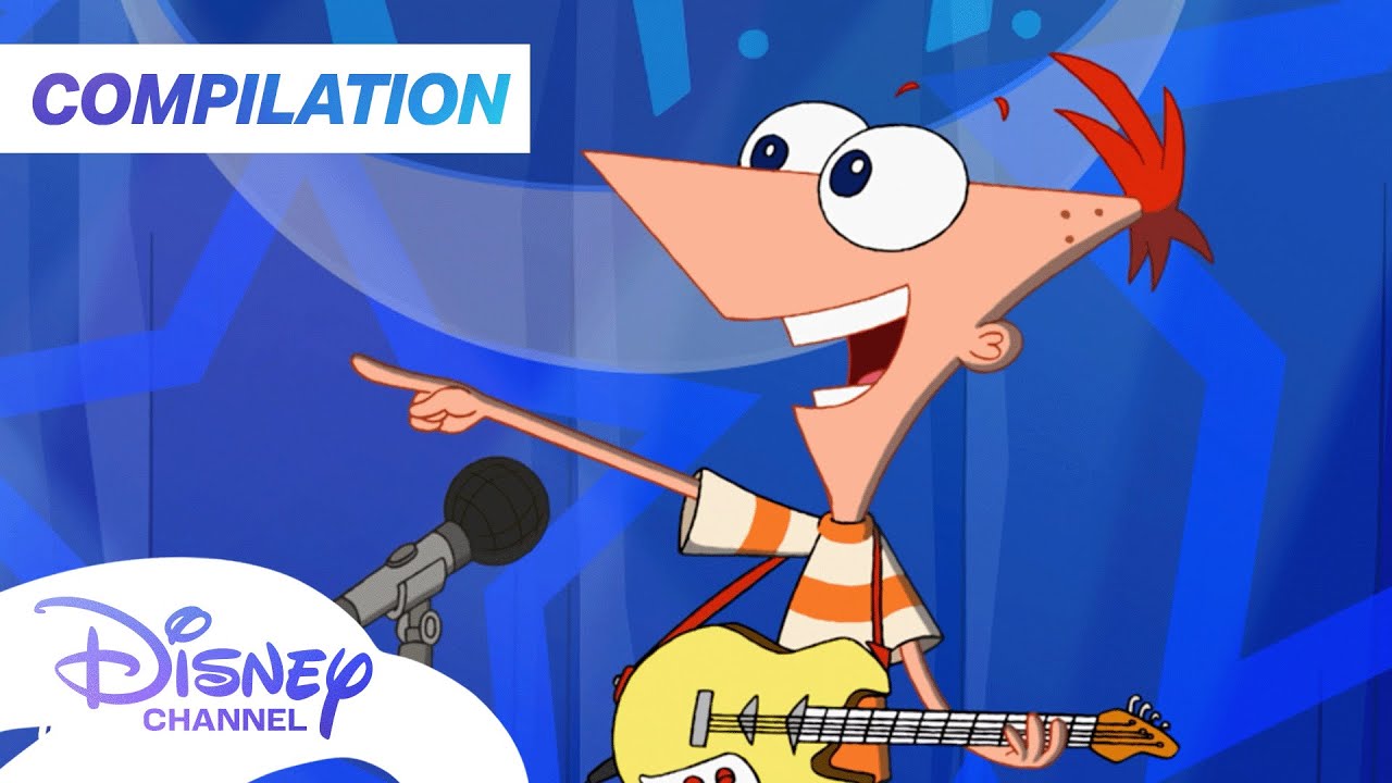 Phineas and Ferb | Iconic Songs That Go HARD Compilation! 🎸❤️💚 | @disneychannelanimation