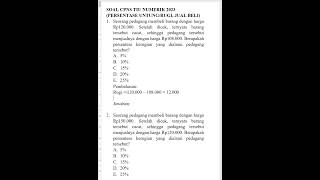 PROFIT AND LOSS PERCENTAGE, SOCIAL ARITHMETIC, 2023 CPNS TIU PRACTICE QUESTIONS