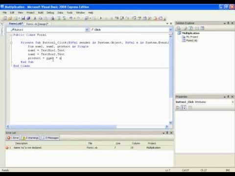 How to make a simple Multiplication Program in VB 2008.flv
