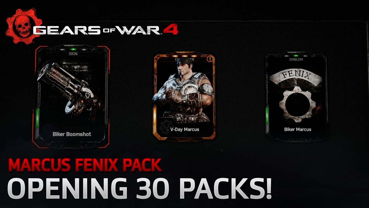 Gears of War 4 Marcus Fenix Pack Opening 30 Packs! YouTube
