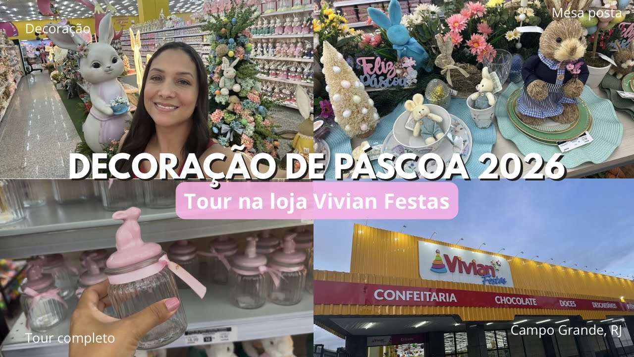 PÁSCOA LINDA E BARATA 🐰✨ TOUR NA VIVIAN FESTAS | Mesa Posta e Decoração 2026
