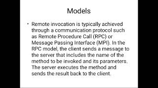 Remote Invocation
